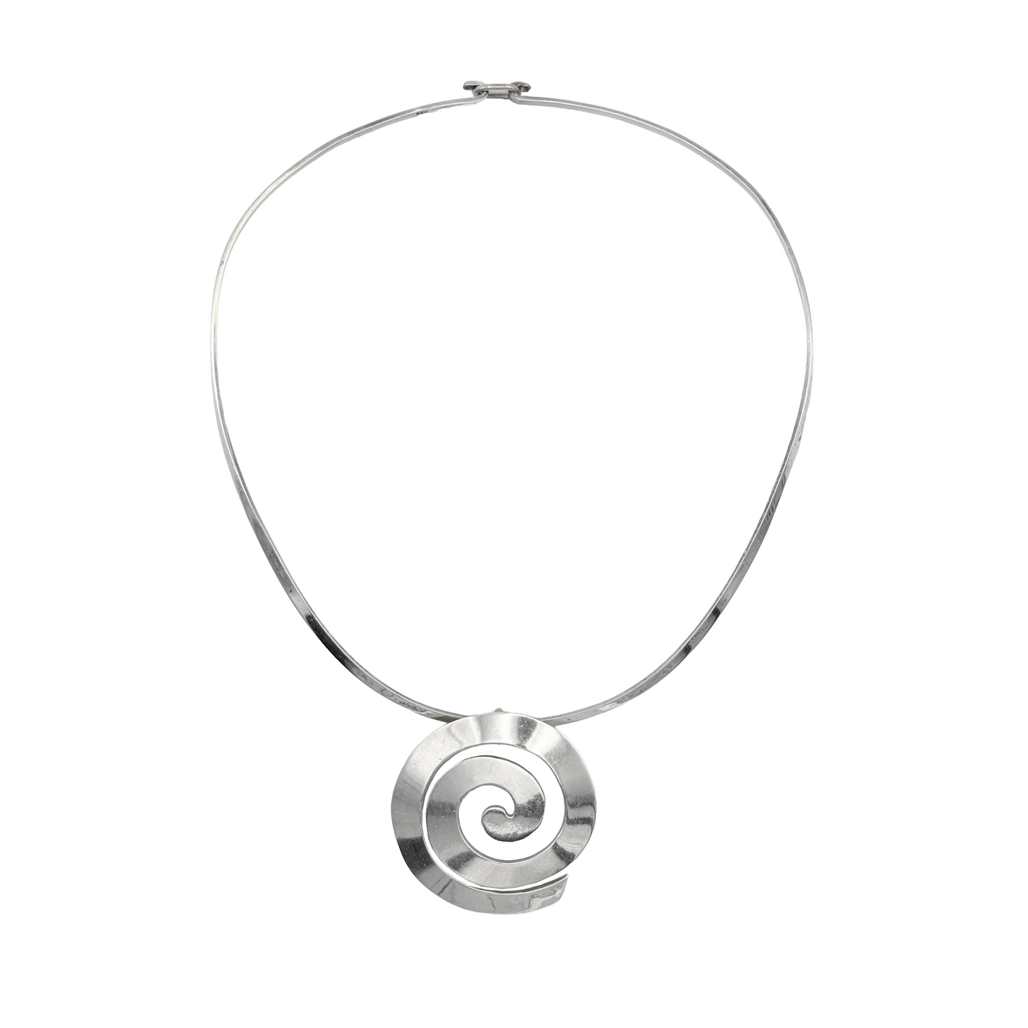 Vintage Sterling Swirl Torque Necklace
