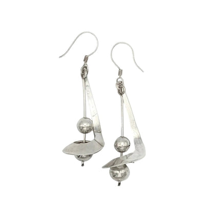 Modernist Sterling Orbital Earrings