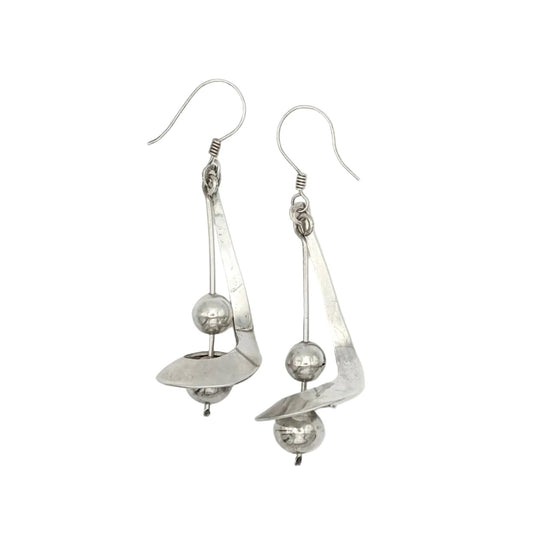 Modernist Sterling Orbital Earrings