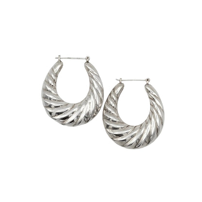 Vintage Sterling Chunky Hoops