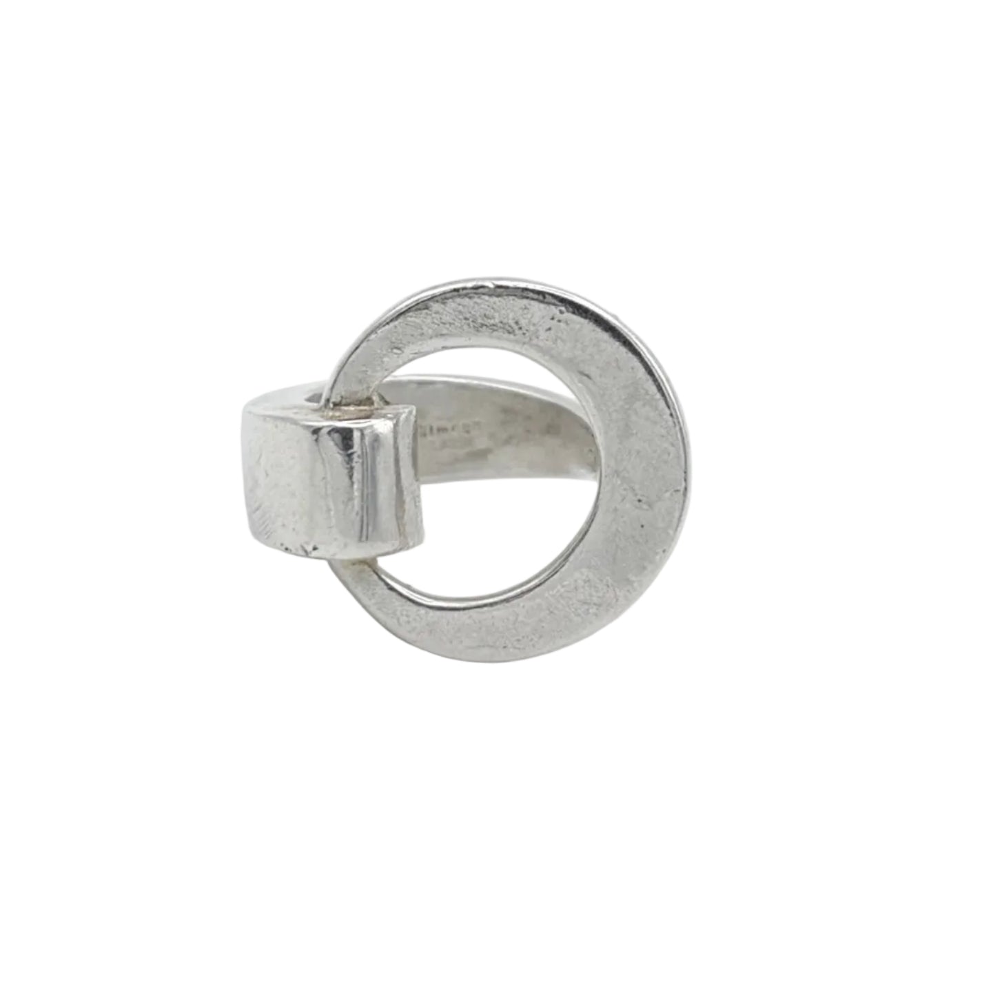 Modernist Sterling Open Circle Ring