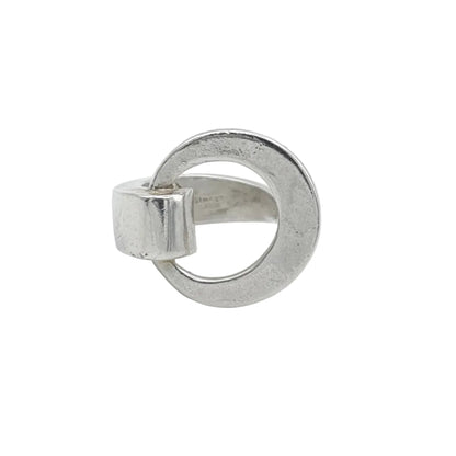 Modernist Sterling Open Circle Ring