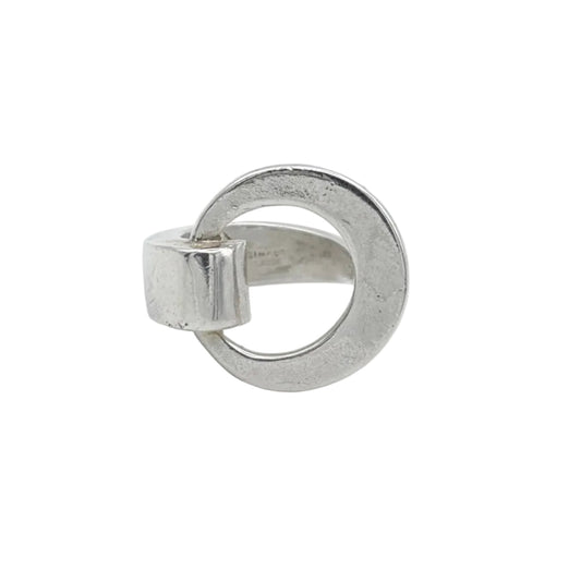 Modernist Sterling Open Circle Ring