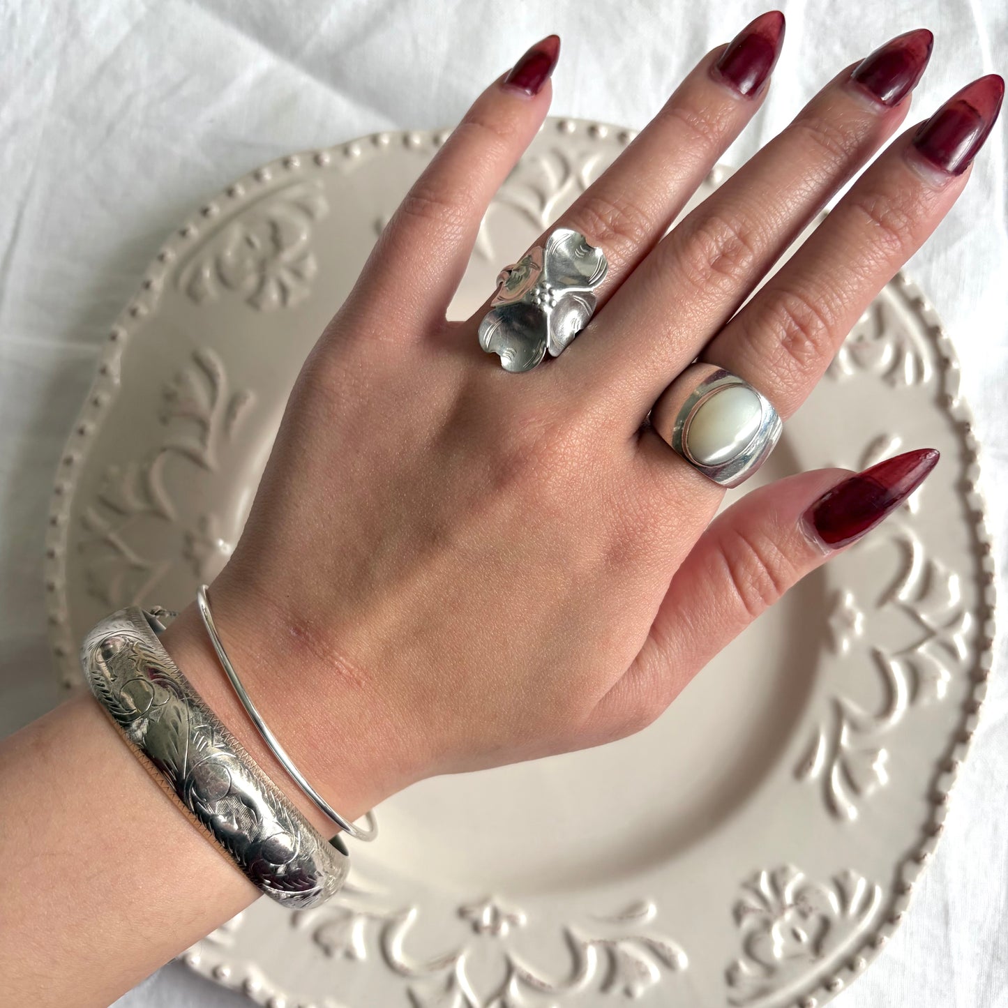 Vintage Sterling MOP Ring