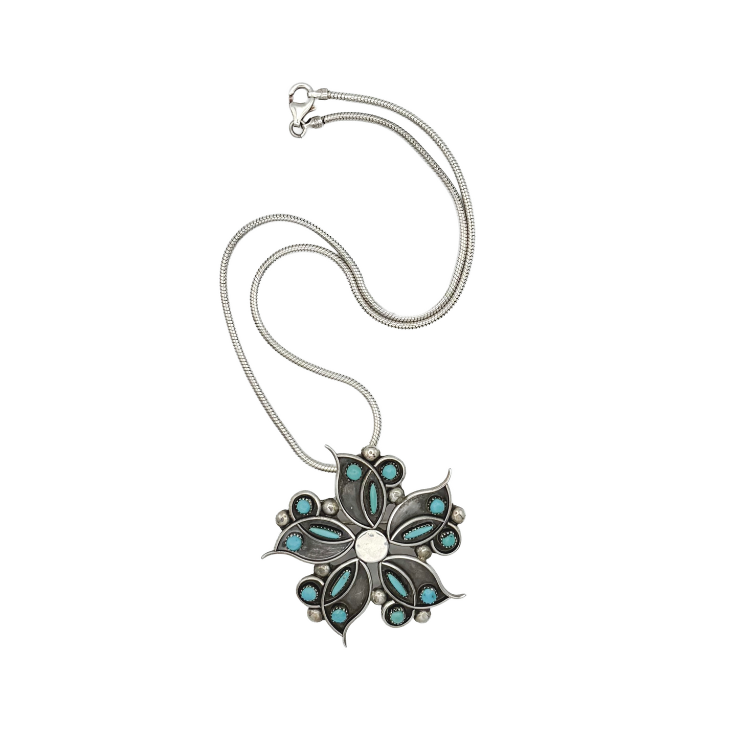 Vintage Sterling Zuni Statement Necklace