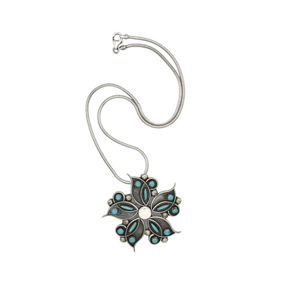 Vintage Sterling Zuni Statement Necklace