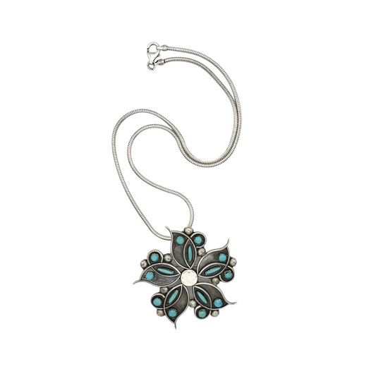Vintage Sterling Zuni Statement Necklace
