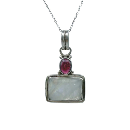 Vintage Sterling Moonstone Necklace