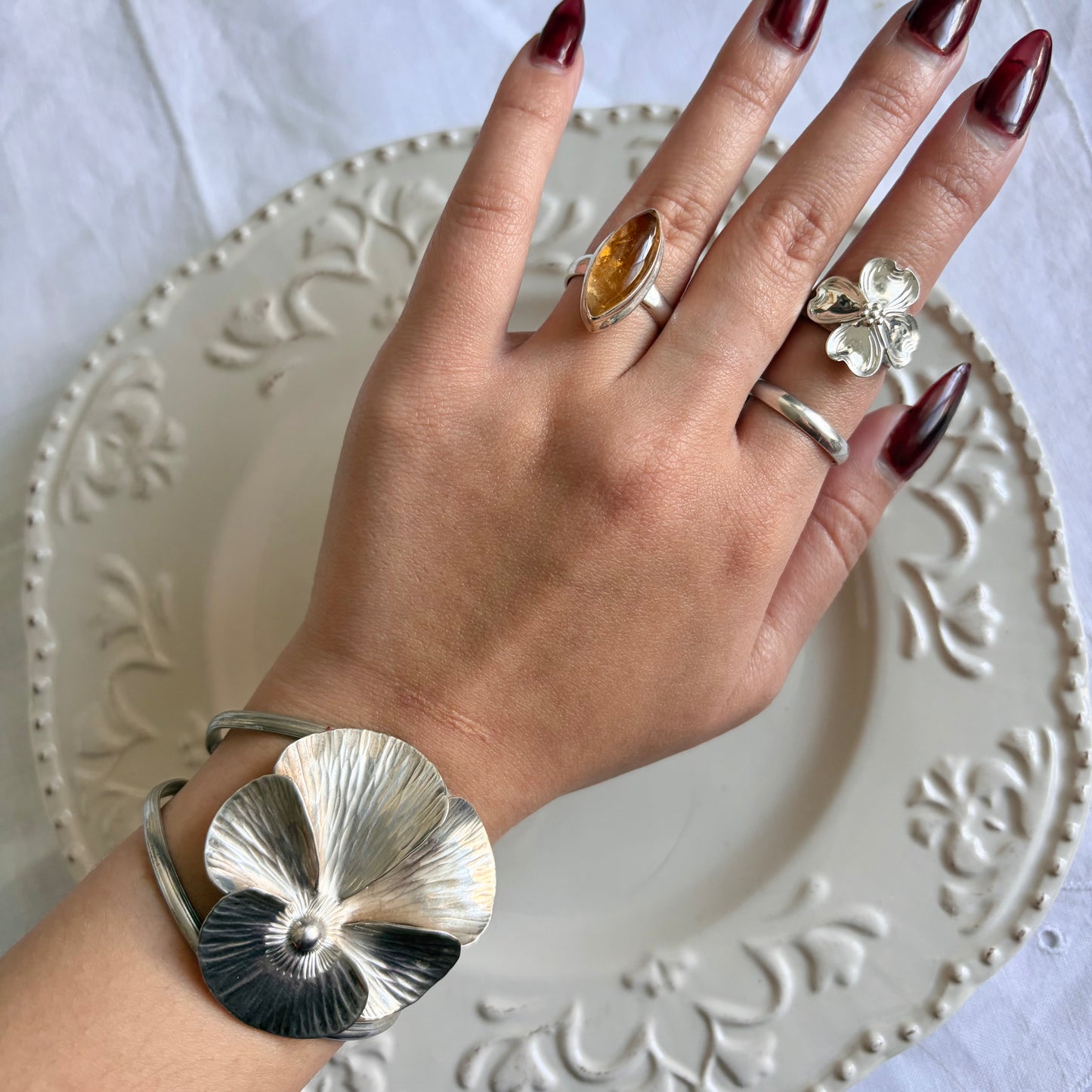 Vintage Sterling Citrine Ring
