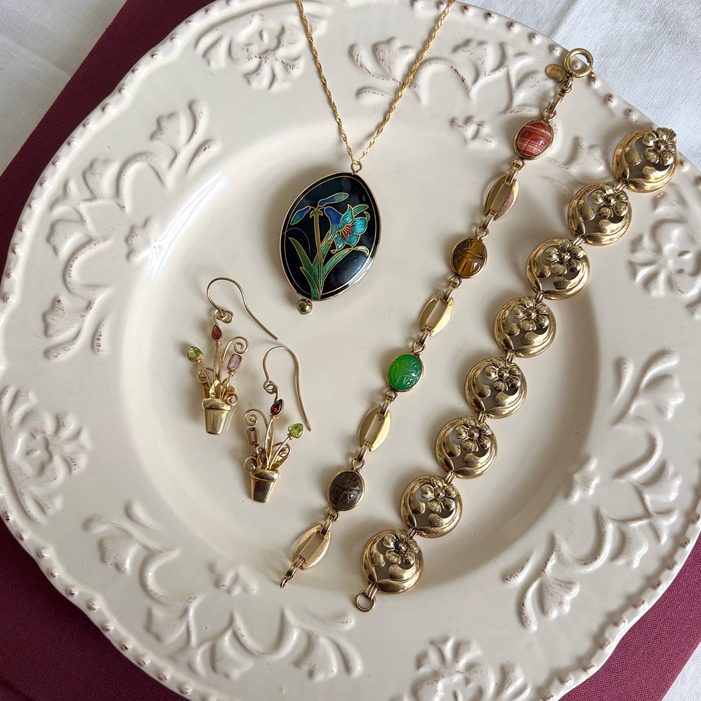 Vintage Cloisonne Necklace