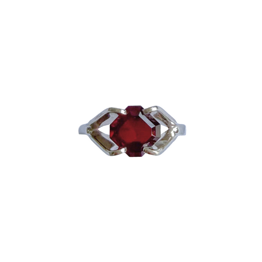 Vintage Sterling Garnet Ring