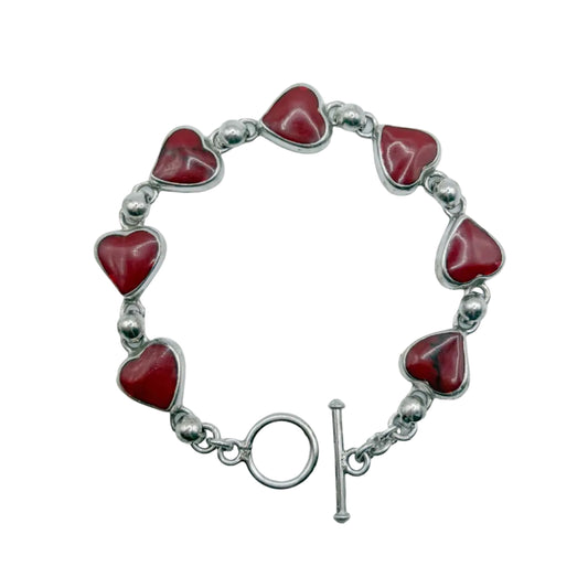 Vintage Sterling Red Jasper Bracelet