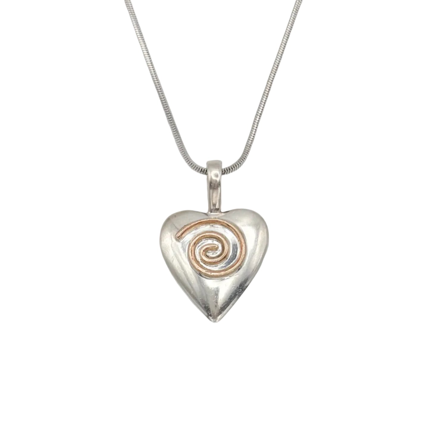 Vintage Sterling and Gold-Filled Heart Necklace