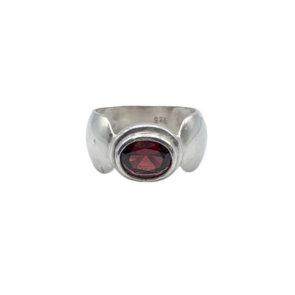Vintage Sterling Garnet Ring