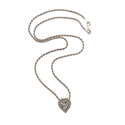 Vintage Sterling Heart Slider Necklace