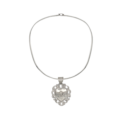 Vintage Sterling Cherub Heart Torque