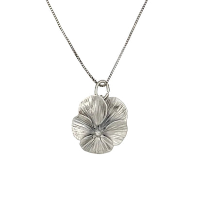 Vintage Sterling Dainty Pansy Necklace