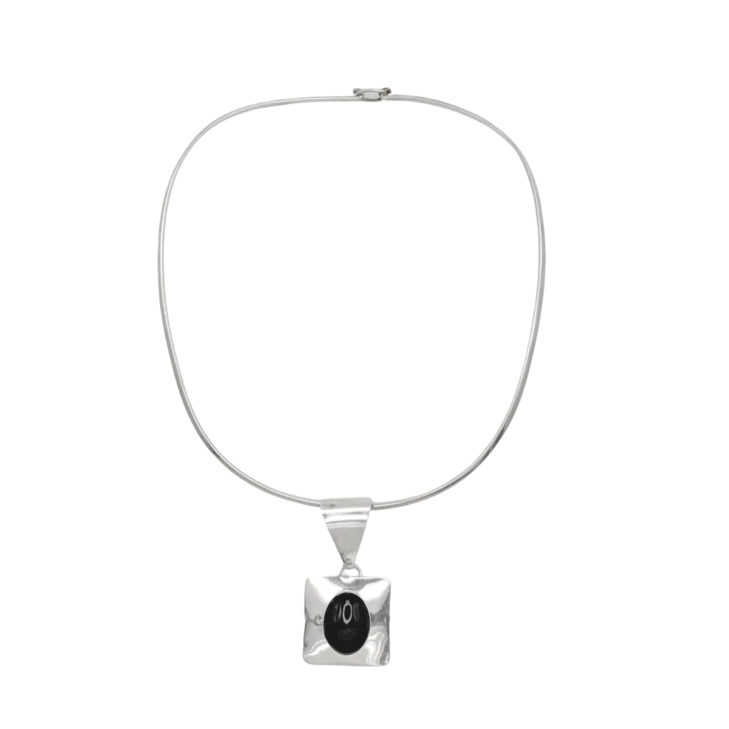 Vintage Sterling Onyx Statement Torque Necklace