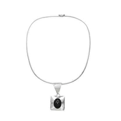Vintage Sterling Onyx Statement Torque Necklace