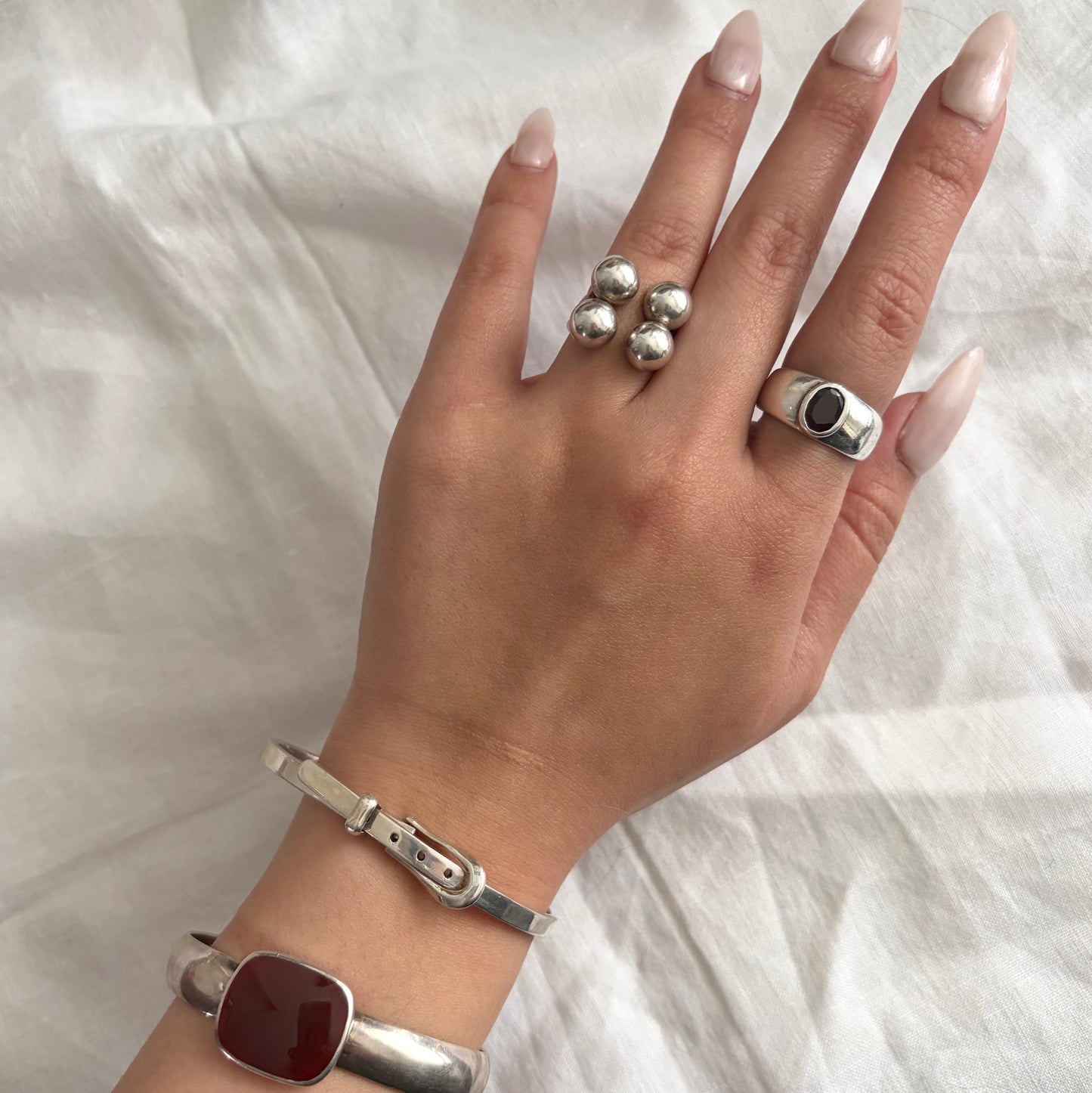 Modernist Sterling Floating Ring