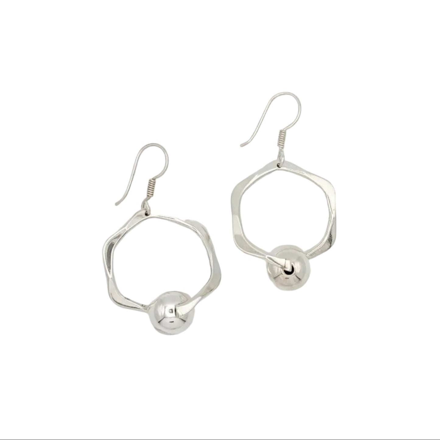 Modernist Sterling Hoop Earrings