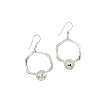 Modernist Sterling Hoop Earrings