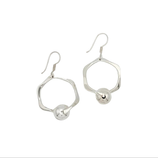 Modernist Sterling Hoop Earrings