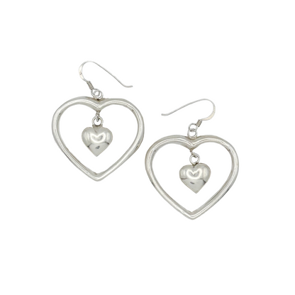 Vintage Sterling Heart Dangles