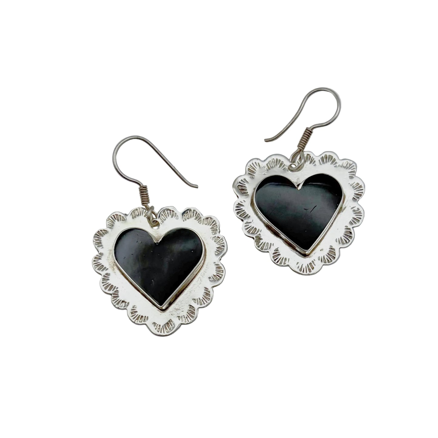 Vintage Sterling Onyx Earrings