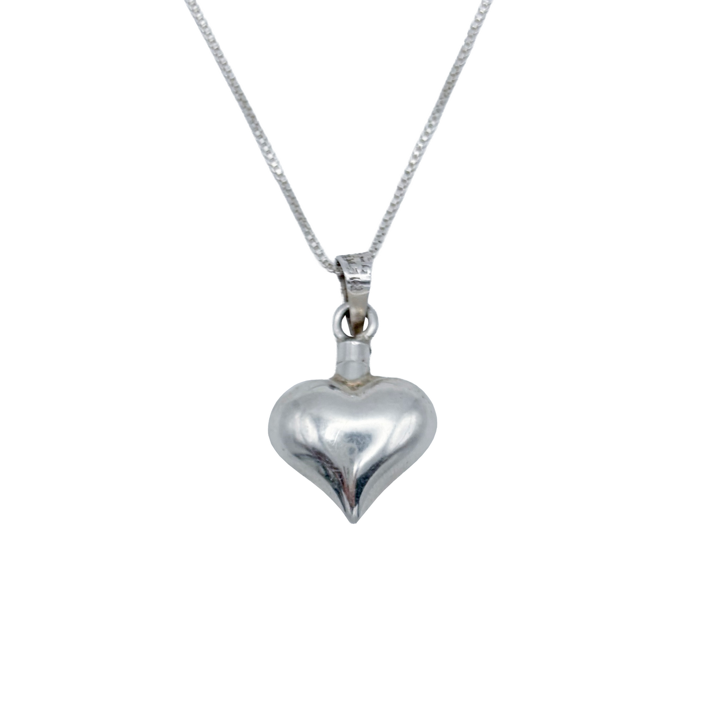 Vintage Sterling Heart Perfume Bottle Necklace
