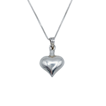 Vintage Sterling Heart Perfume Bottle Necklace