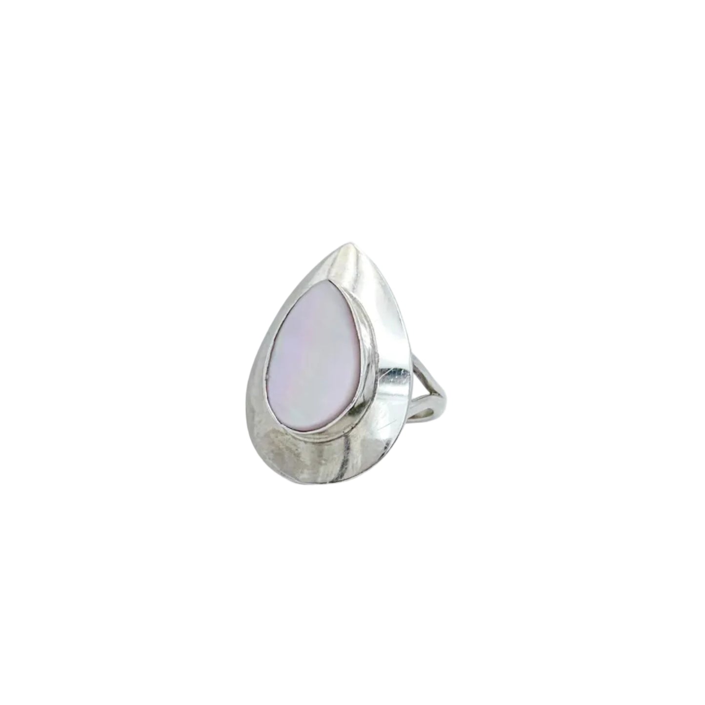 Vintage Sterling Mother of Pearl Teardrop Ring