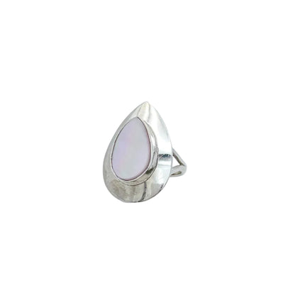 Vintage Sterling Mother of Pearl Teardrop Ring