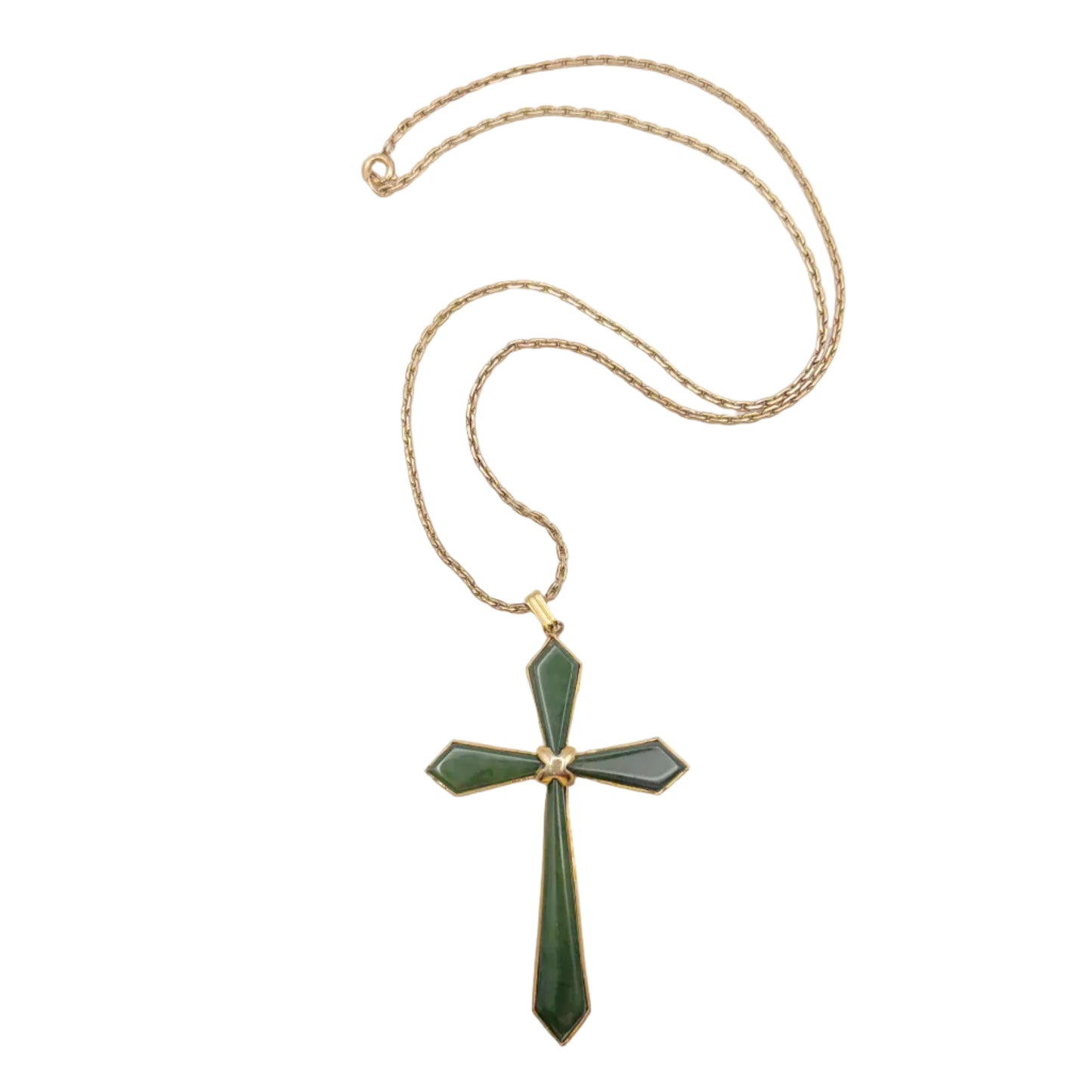 Vintage Gold Filled Statement Cross Necklace