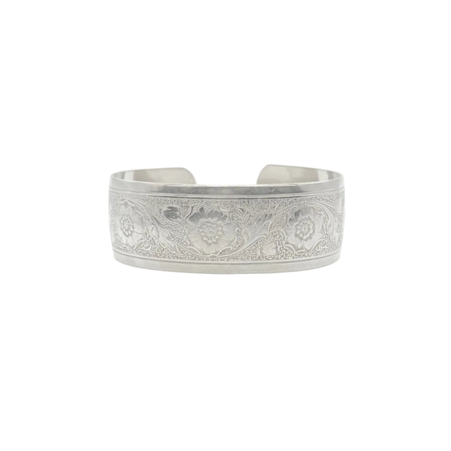 Vintage Sterling Floral Cuff