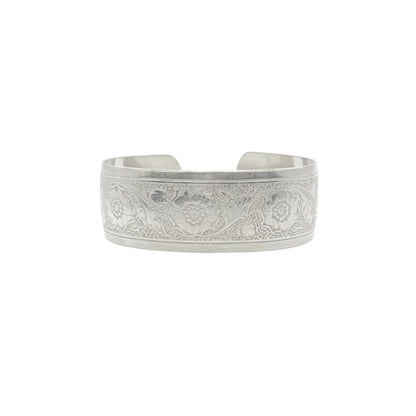 Vintage Sterling Floral Cuff