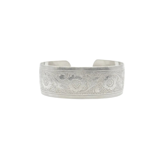Vintage Sterling Floral Cuff