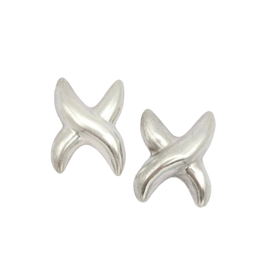Vintage Sterling X Earrings