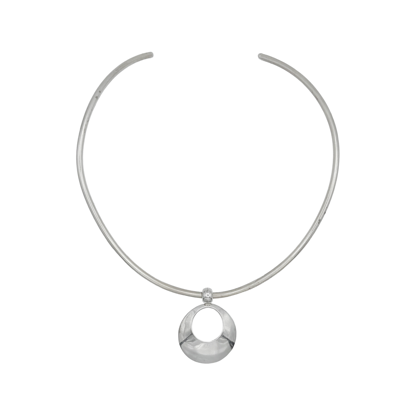 Vintage Sterling Open Circle Torque Necklace