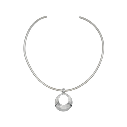 Vintage Sterling Open Circle Torque Necklace