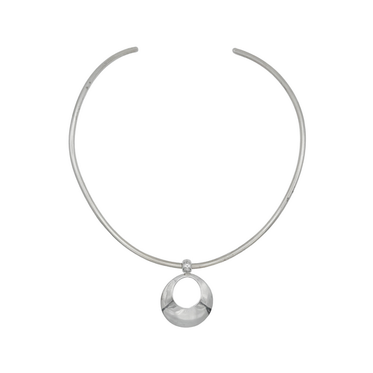 Vintage Sterling Open Circle Torque Necklace