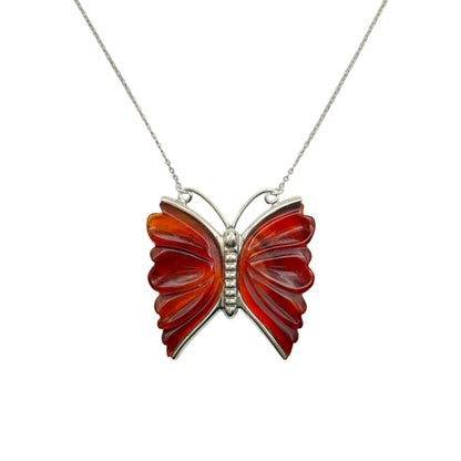 Vintage Sterling DTR Butterfly Necklace