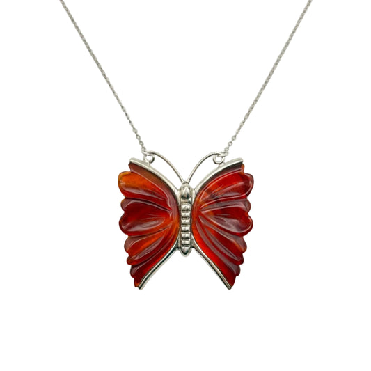 Vintage Sterling DTR Butterfly Necklace