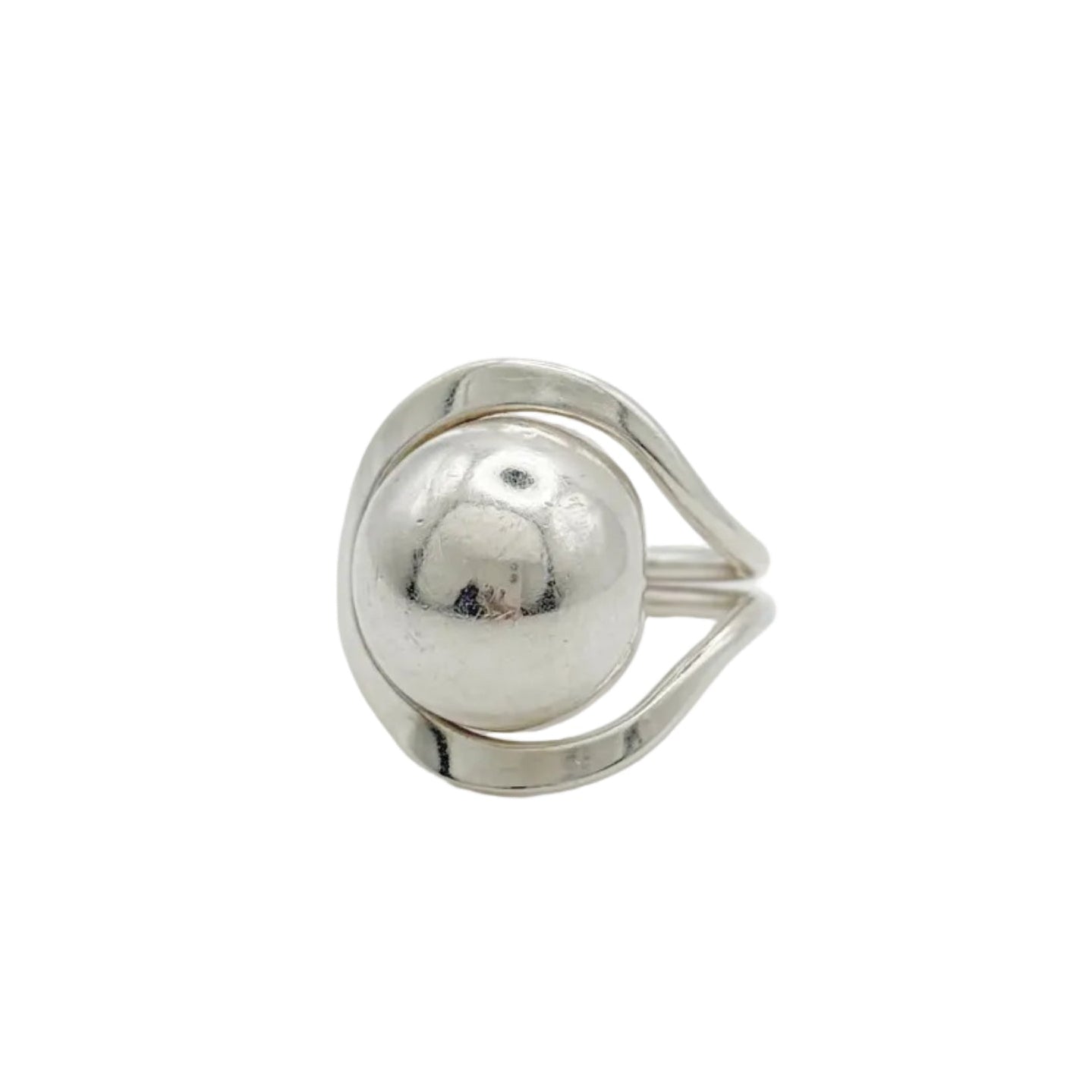 Modernist Sterling Ball Ring