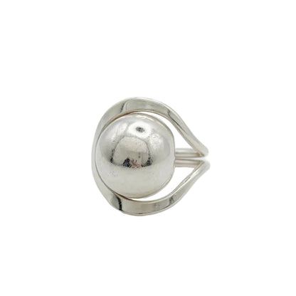 Modernist Sterling Ball Ring