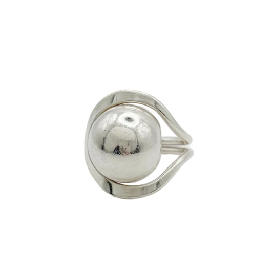 Modernist Sterling Ball Ring