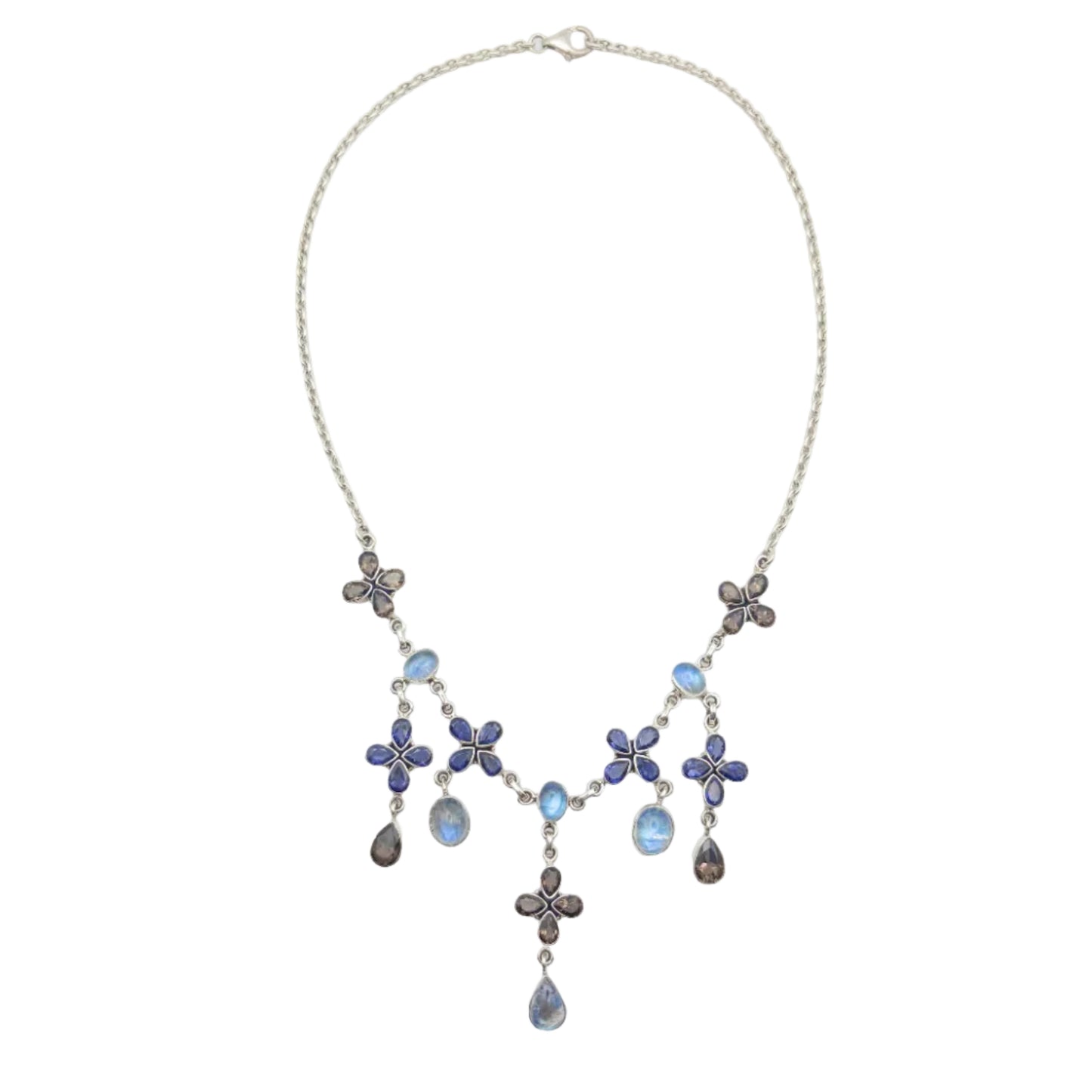 Vintage Sterling Nicky Butler Chandalier Lariat Necklace