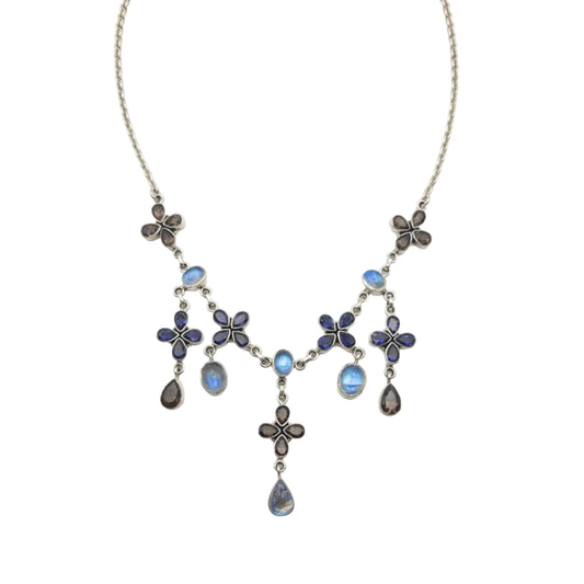 Vintage Sterling Nicky Butler Chandalier Lariat Necklace