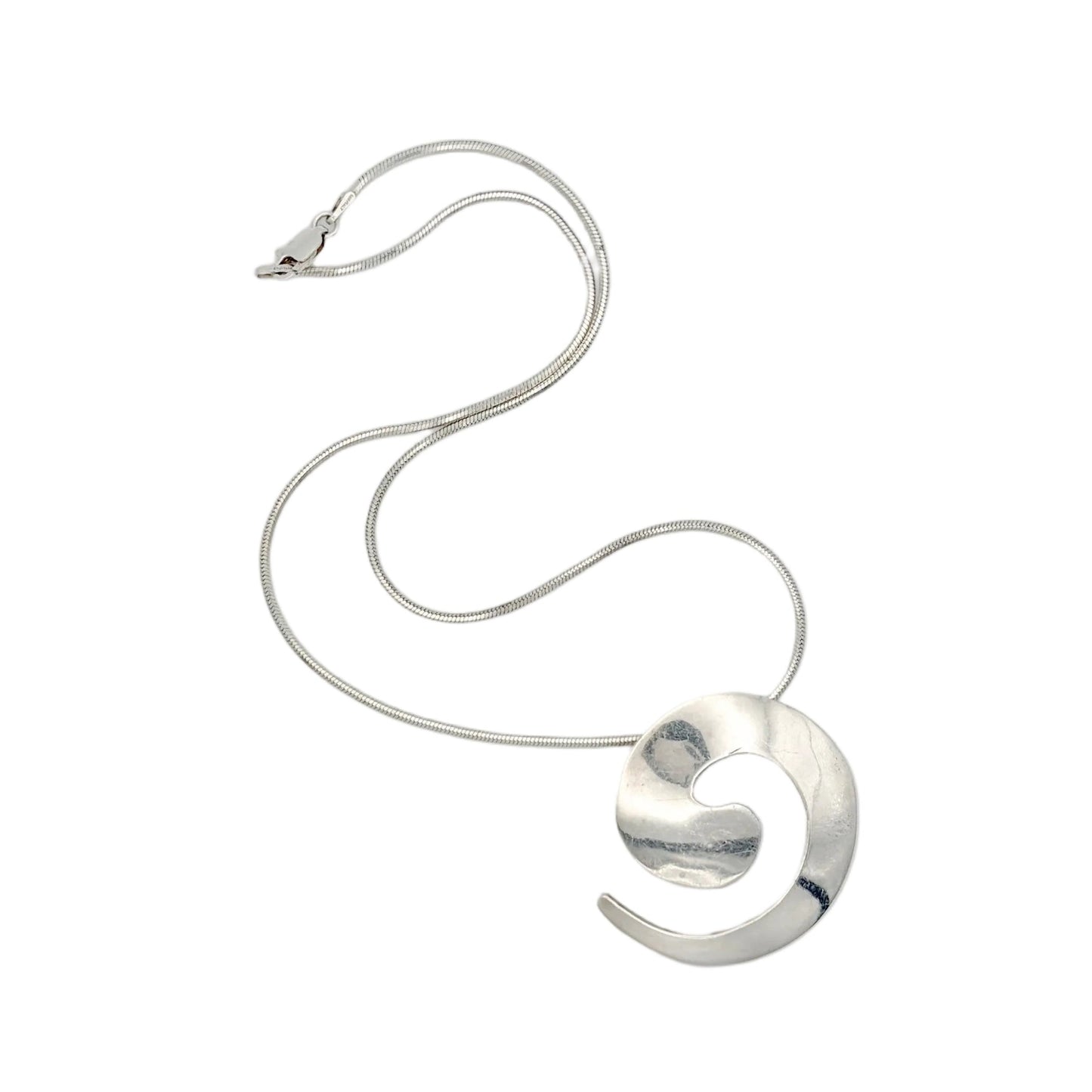 Modernist Sterling Swirl Necklace