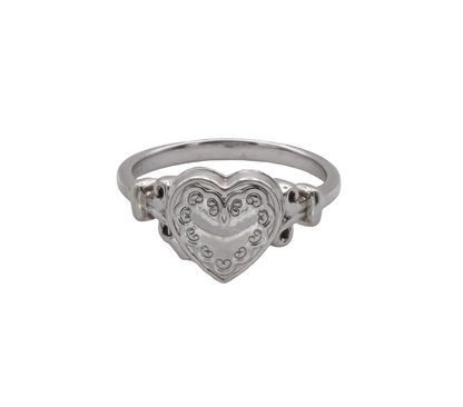 Vintage Sterling Heart Locket Ring